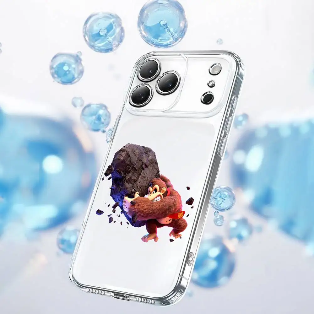 Etui na telefon D-Donkey Monkey Girl K-Kong do iPhone'a 17,16,15,14,13,12,11 Plus,Pro,Max,Plus,E,SE4,Air,Mini Transparent
