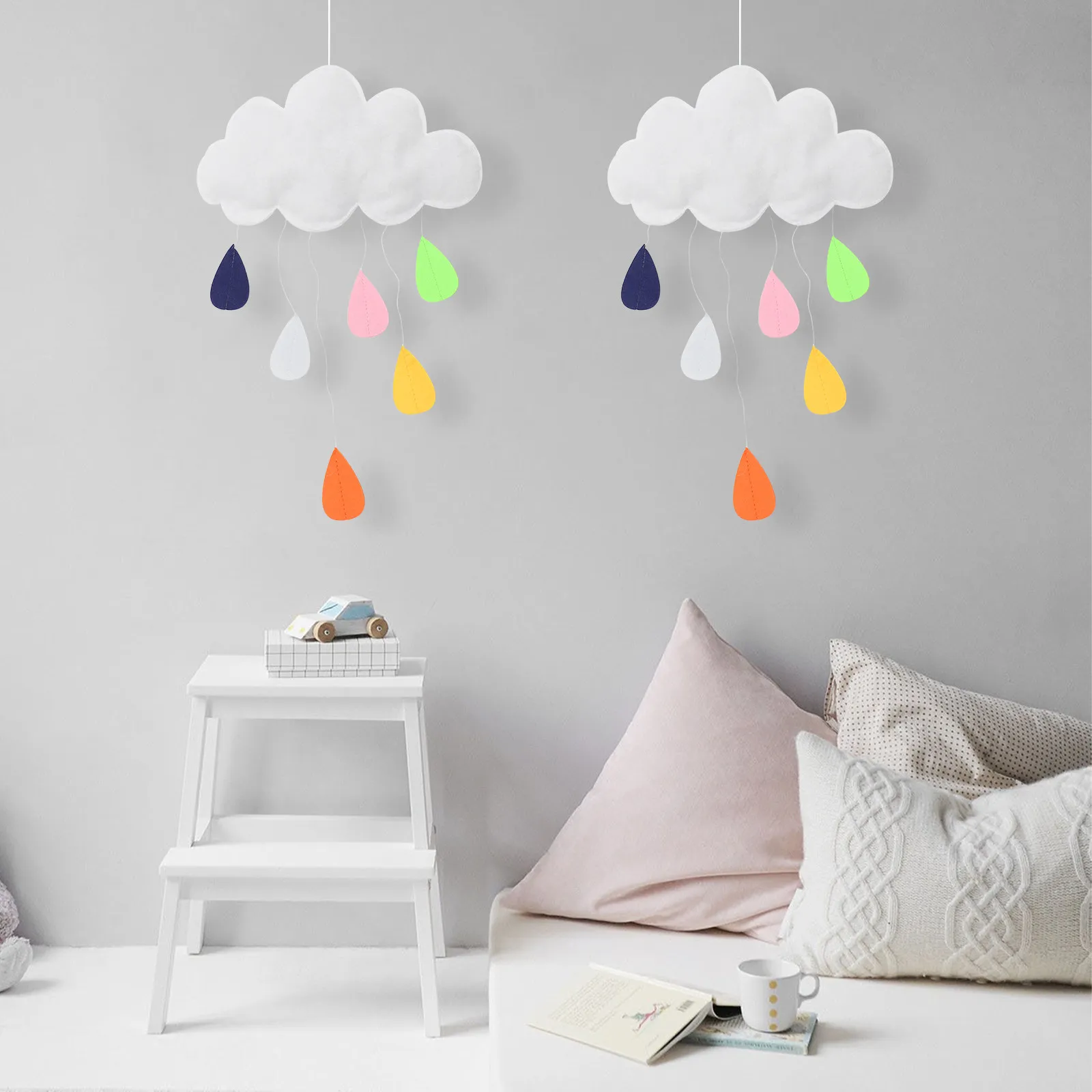 

Набор из 3-х 3D-облачков из фетра для подвешивания, декор для потолка, вечеринок, дней рождения, свадеб, детских комнат, фестивалей, сцен, окон, стен, дома