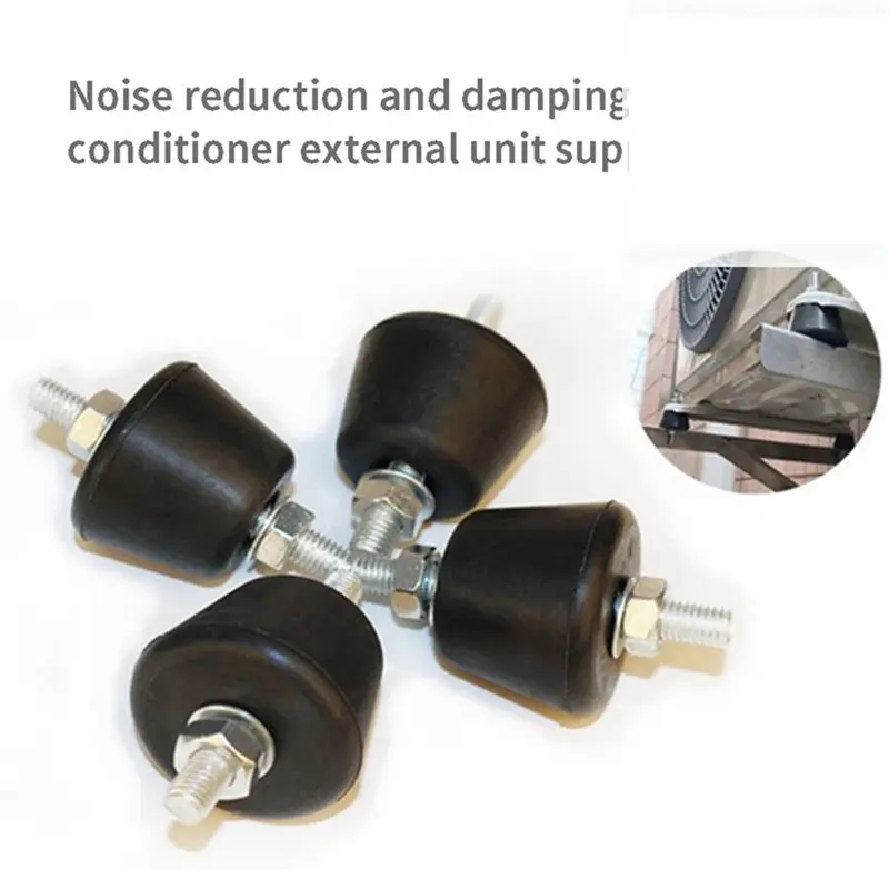ABVC 4-Pack Double External Thread Shock-Absorbing Pad Feet Anti-Vibration Buffer Mounts For 1-3P AC Outdoor Unit Brackets