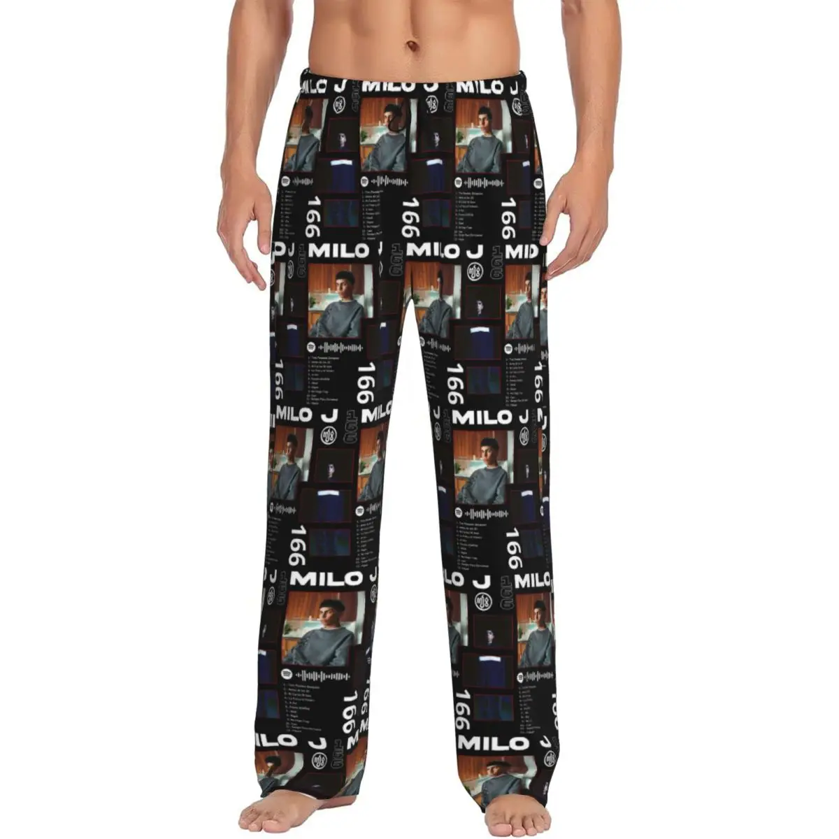 

Роскошные пижамные штаны в стиле рэпера Milo J 166 с альбомом, мужская одежда для сна, штаны для сна с карманами
