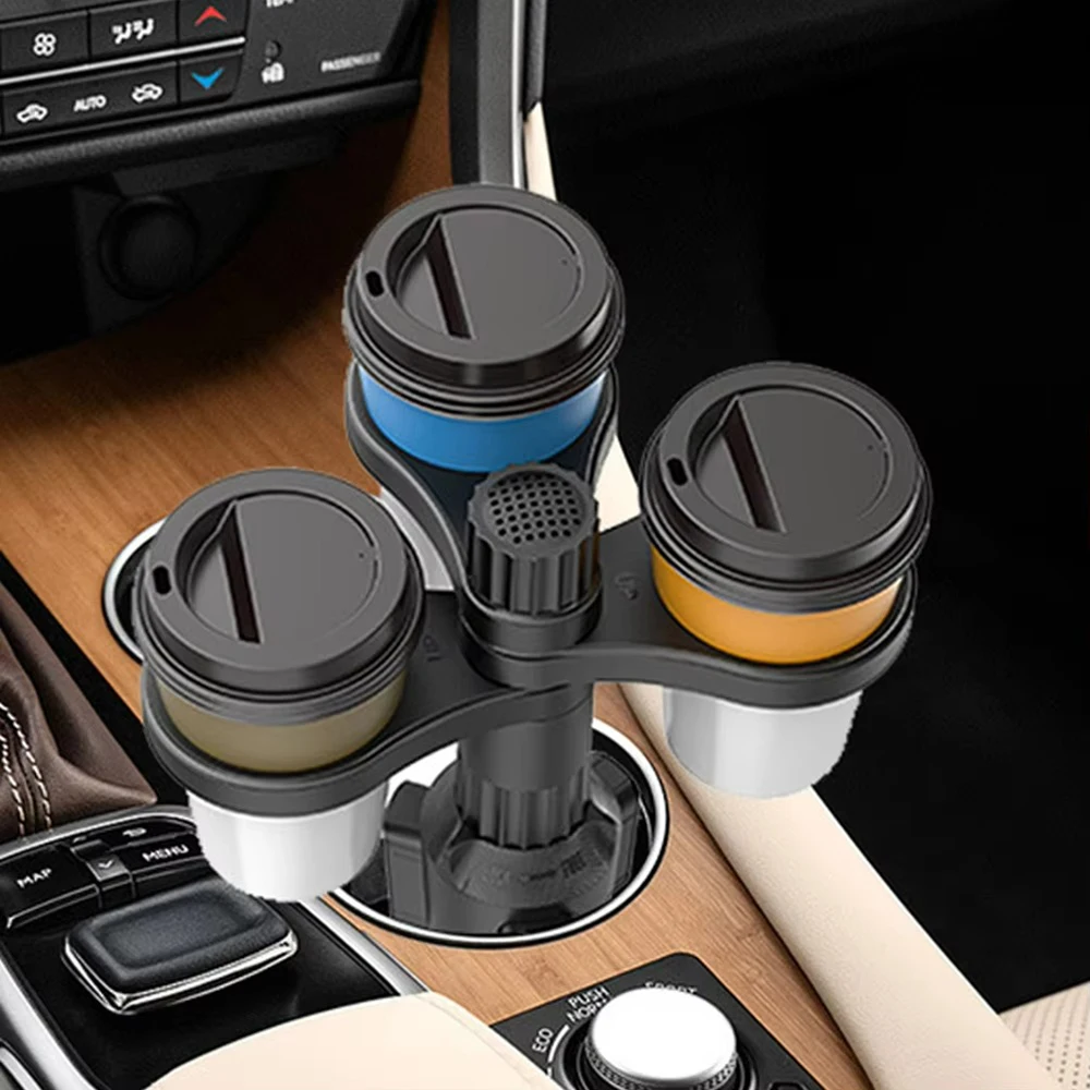 

3 in 1 Adjustable Auto Water Bottle Holder Bracket Car Cup Holder Expander Tray 360 Rotating Insert Drinks Support Car Cup Mount