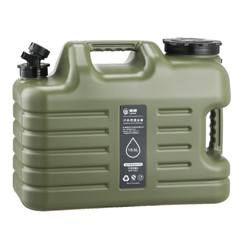 Large Capacity 18.5L Outdoor Water Storage Bucket with Detachable Faucet for Camping Fishing and Hiking Trips