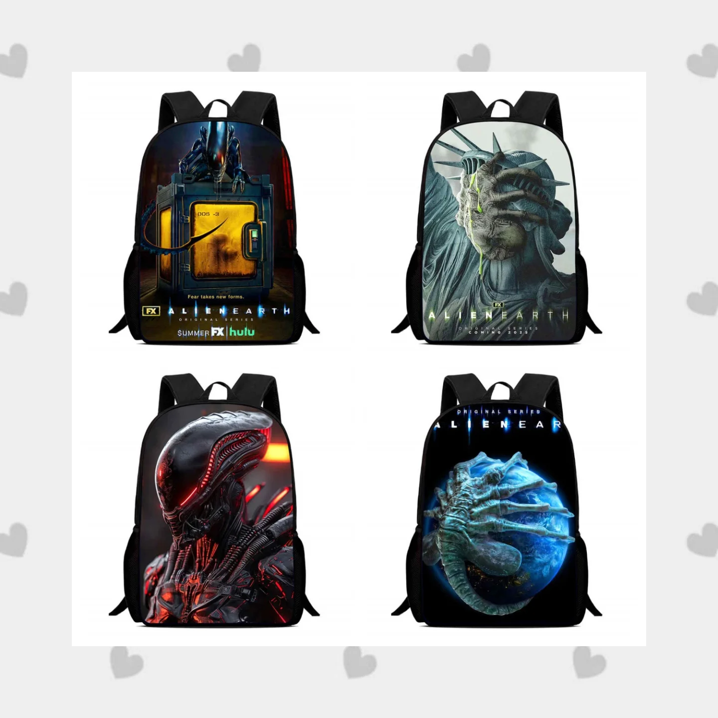 

15 in Disney Child School Backpack Aged 5-10,Cartoon Alien Earth School Bags for Boys Girls,Light Weight & Durable Kids Bakpack