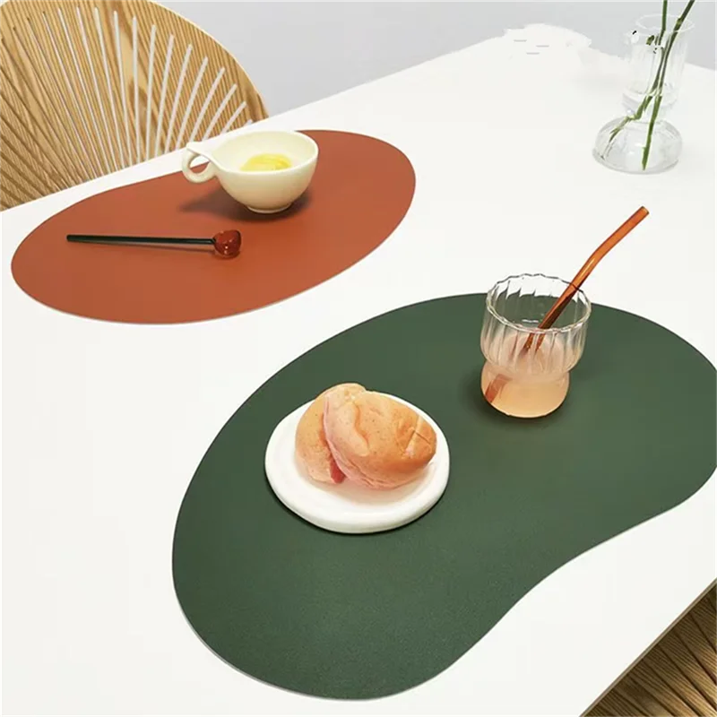 Alien Artificial Leather Placemats Creative Decorative Coasters Erasable And Washable Kitchen Desk Mats Suitable For  Restaurant