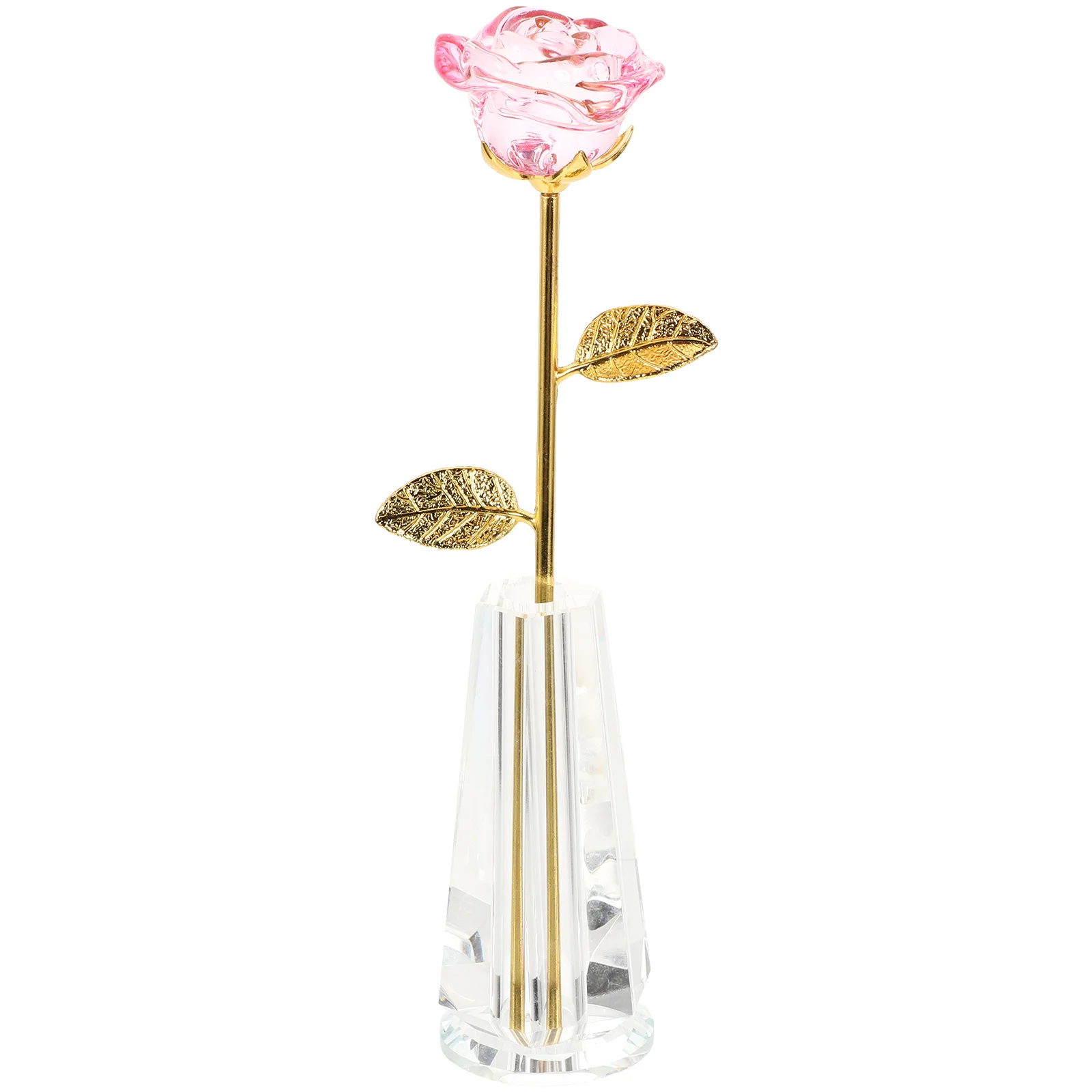 

Crystal Flower Home Decor Floral Valentines Table Vase Valentine's Day Decoration