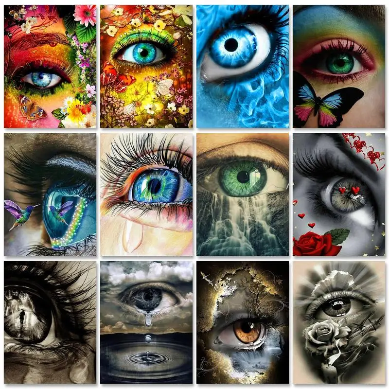 

GATYZTORY Oil Painting by Numbers Picture Drawing by Numbers Colorful Eye Oil Handpainted Unique Gift Home Decor