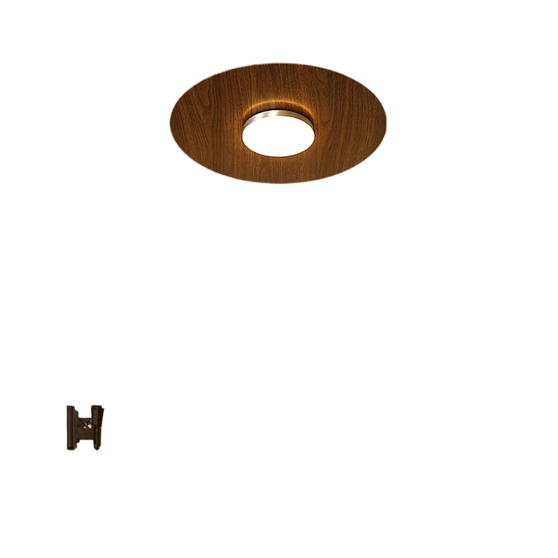 

Ultra-thin wood grain aisle ceiling light medieval minimalist walnut bedroom light