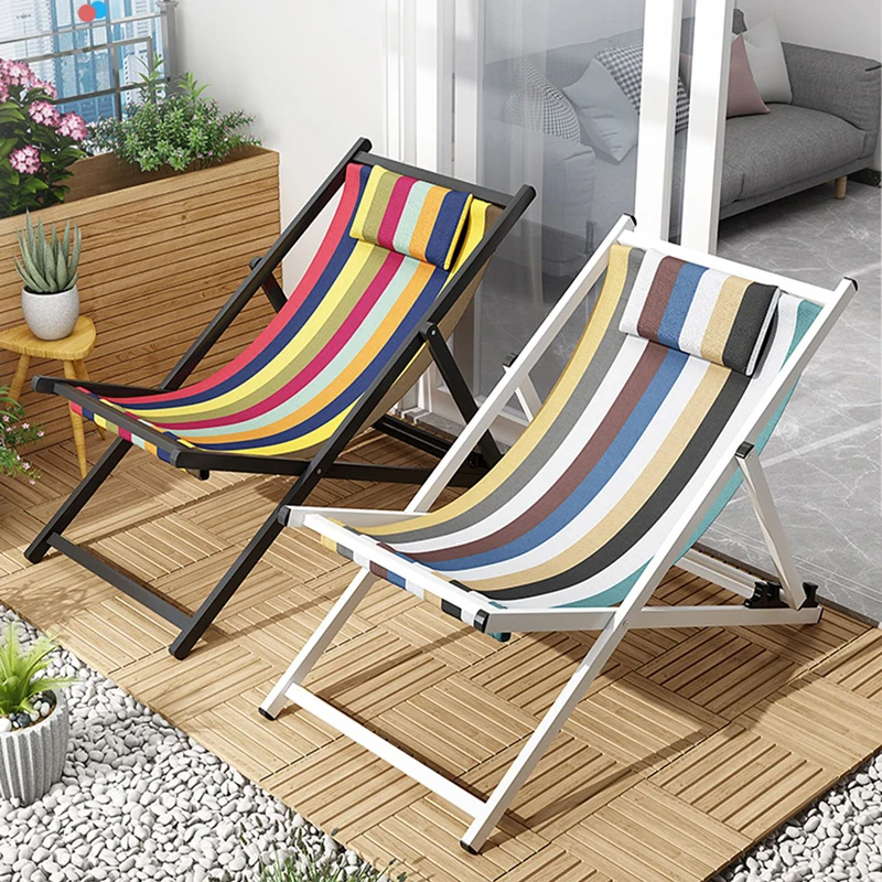 

Portable Folding Beach Chair Home Living Room Balcony Lounge Chair Outdoor Office Adjustable Nap Sillas Outdoor Furniture WKOC