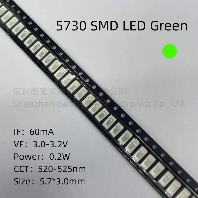 5730 0,2 W SMD LED rojo amarillo verde blanco azul Rosa 5630 diodo emisor de luz 100 unids/lote