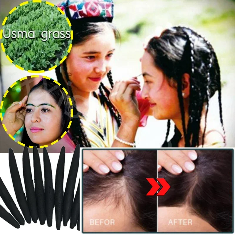 Usma Grass Stick Powder Pure Natural Growth Hairline Mascara Usman Thick Black Hair Promotes Eyebrow Growth