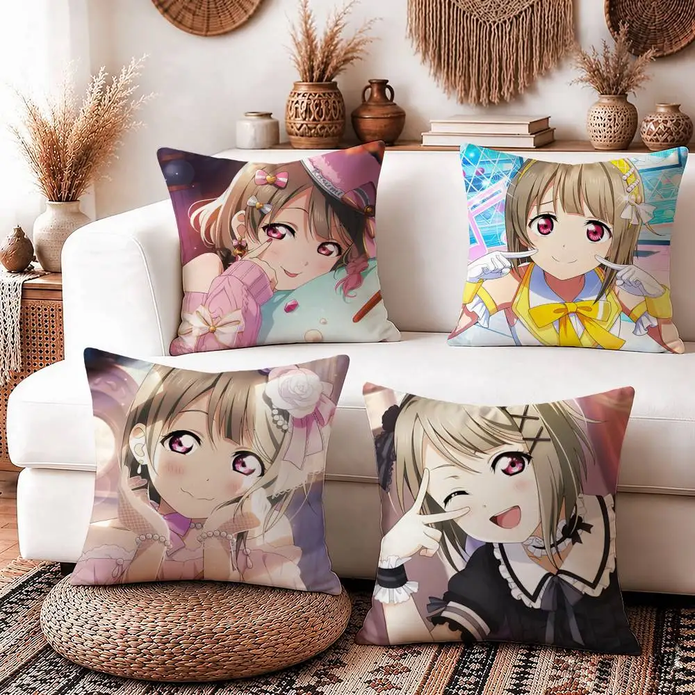 Selfish Idol K-Kasumi Nakasu Square Sofa Pillow Cover Solid Color Living Room Home Decor Cushion Case