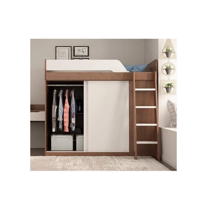 

Многофункциональная детская двухъярусная кровать-трансформер с ящиками для хранения, односпальная, с высоким и низким спальным местом