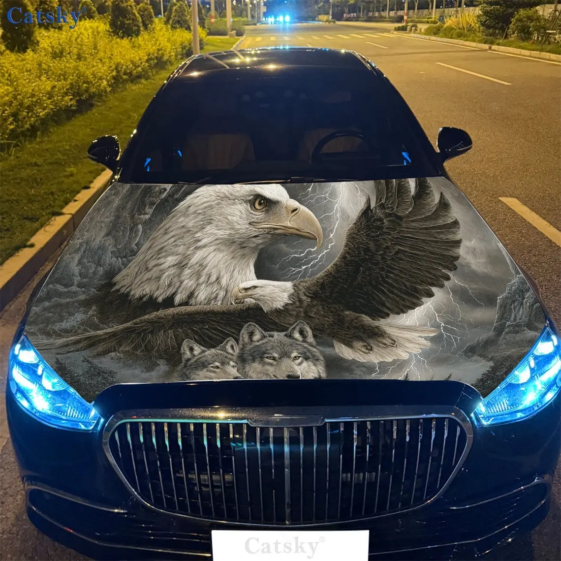 

Уникальная и классическая виниловая наклейка на капот автомобиля Eagle, Wolves & Thunder, автонаклейка, водонепроницаемая самоклеящаяся наклейка на автомобиль, муравьи