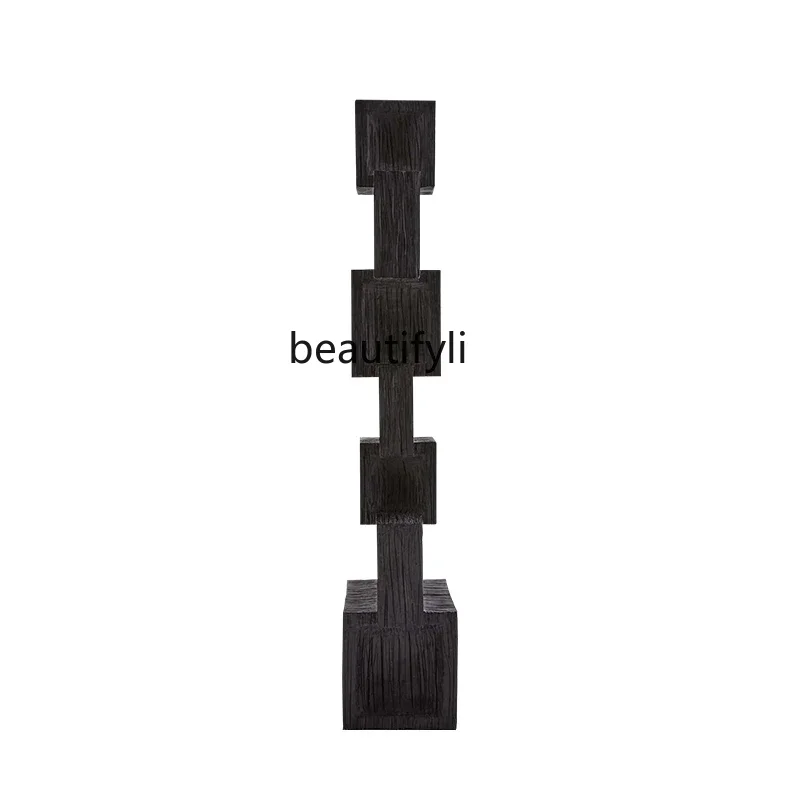 

A50 Entrance abstract wood carving floor ornaments B & B hotel solid wood carbonized sculpture artwork soft decoration