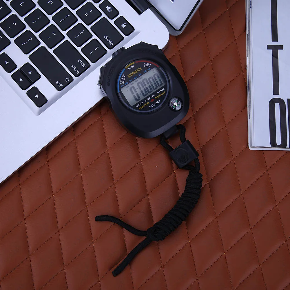 Electronic Stopwatch Sports Stopwatch Timer LCD Display Digital Stopwatch Handheld Chronometer for Fitness Coaches Referees