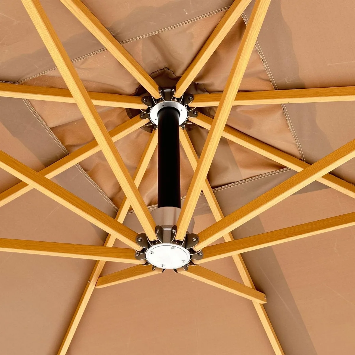 Outdoor Parasol Courtyard Umbrella 93 Pillar Luxury All Aluminum Plate 7 Character Parasol Outdoor Roman Umbrella Villa