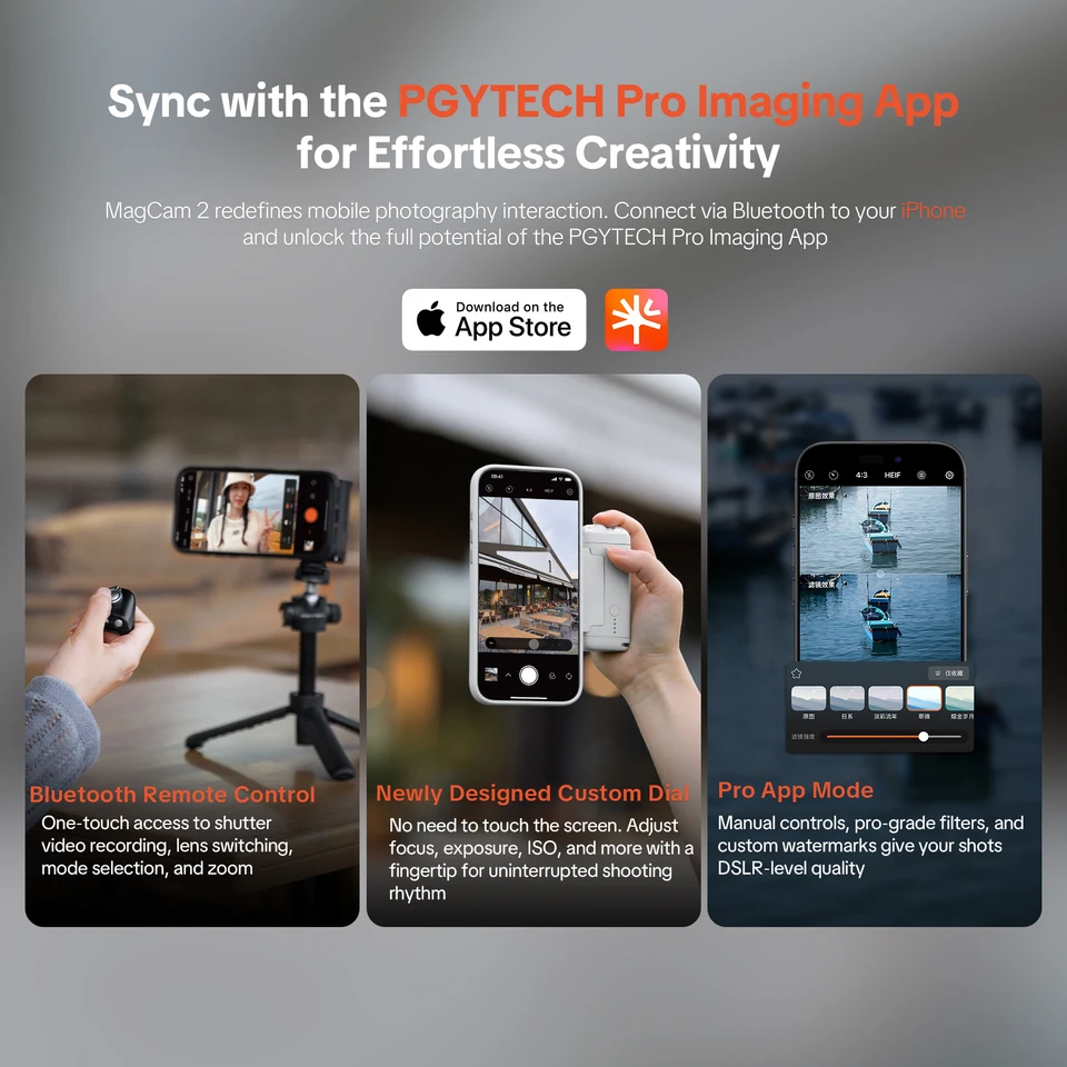 PGYTECH MagCam 1& 2 Phone Grip 3-in-1Camera Phone Grip Modular Kit