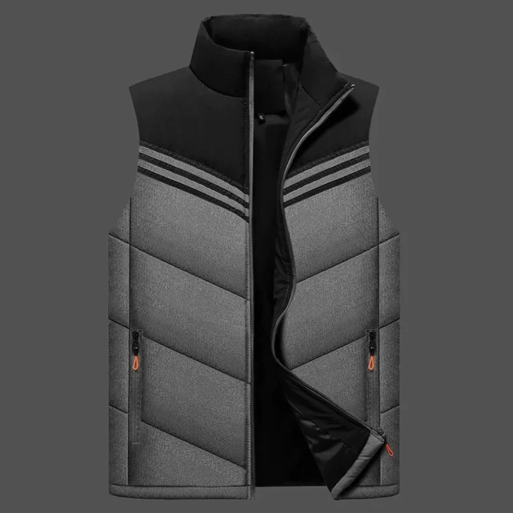 Winter Male Warm Vest Coats Men Stand Collar Thicken Waistcoats Clothing Mens Jacket Sleeveless Vest Outdoors Thicken Waistcoat