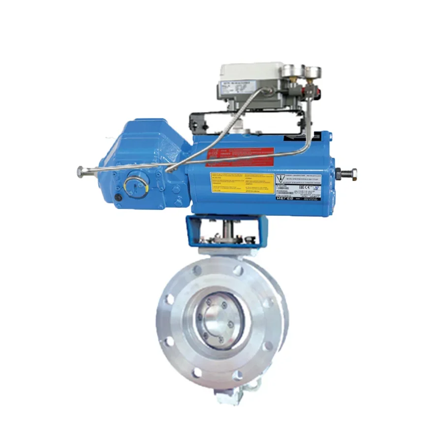 صمام الفراشة ذو العلامة التجارية الصينية مع مشغل Neles B1CU17/55L وموضع صمام KOSO EPA800