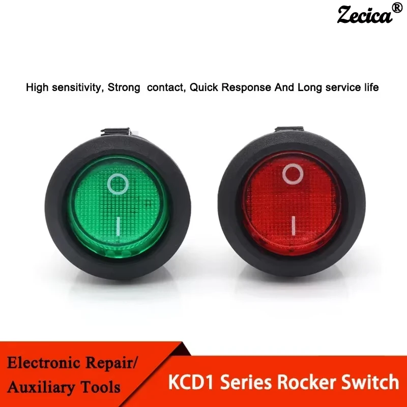 2~300pcs Rocker Switch KCD1 Round 2/3Pin ON-OFF-ON 2/3 Position 6A/250VAC 10A/125VAC SPST 23mm LED Car Push Button Switches