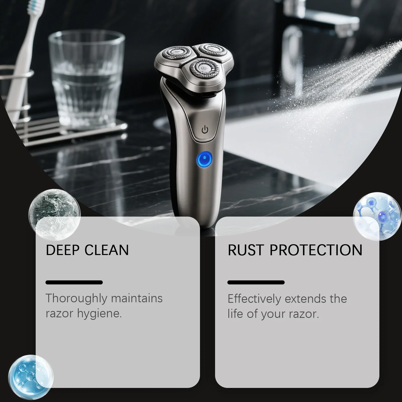 بخاخ تنظيف ماكينة الحلاقة - مزيل البقع للحفاظ على تنظيف الشفرات، مثالي للصيانة اليومية