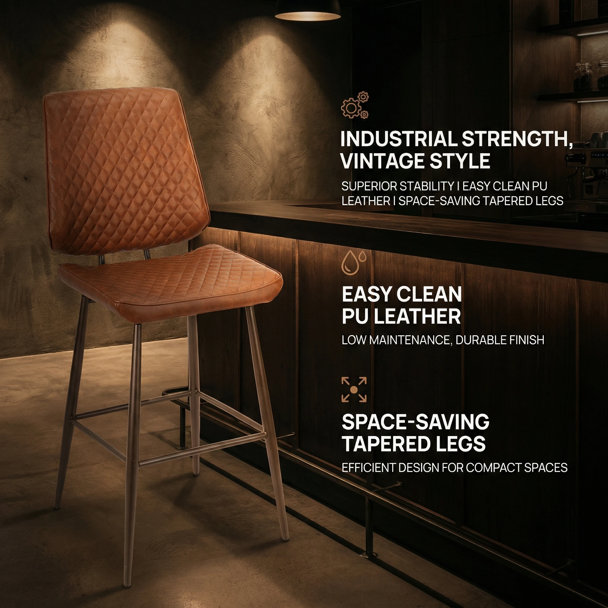 Industrial Strength Microfiber Commercial Bar Stool USA Ready to Ship Restaurant Bar Hotel Hall Chair MOQ 1pc 5Yr Warranty