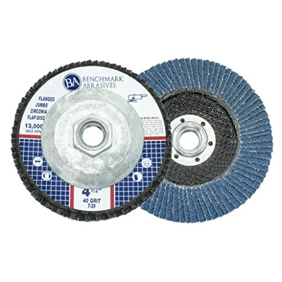 

4.5" x 5/8"-11 Premium High Density Jumbo Zirconia Type 29 Flap Discs 4 1/2 for Angle Grinder Sanding Discs Finishing - Grindin