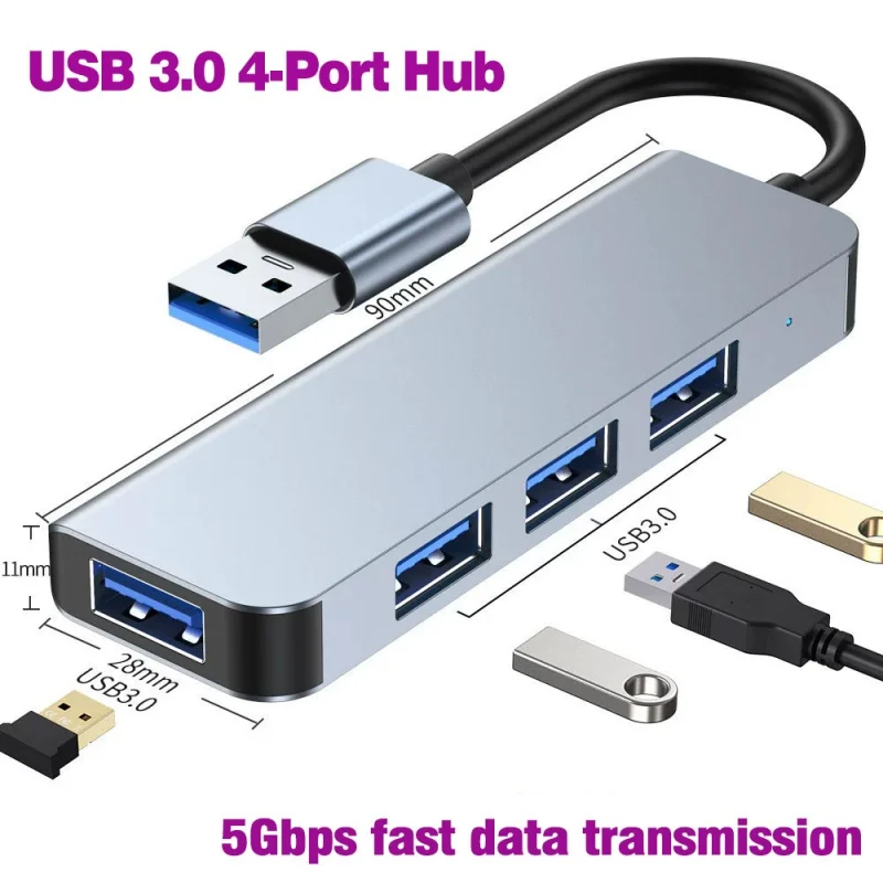 

4-in-1 USB3.0 HUB USB3.0 High Speed Data transfer splitter expander for Xiaomi Lenovo Macbook Pro PC printer accessories