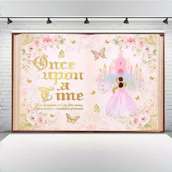 Pink Fairy Tale Book Bathing Party Decoration Castle Princess Romantic Story Book Bathing Party Banner Princess Birthday Wedding