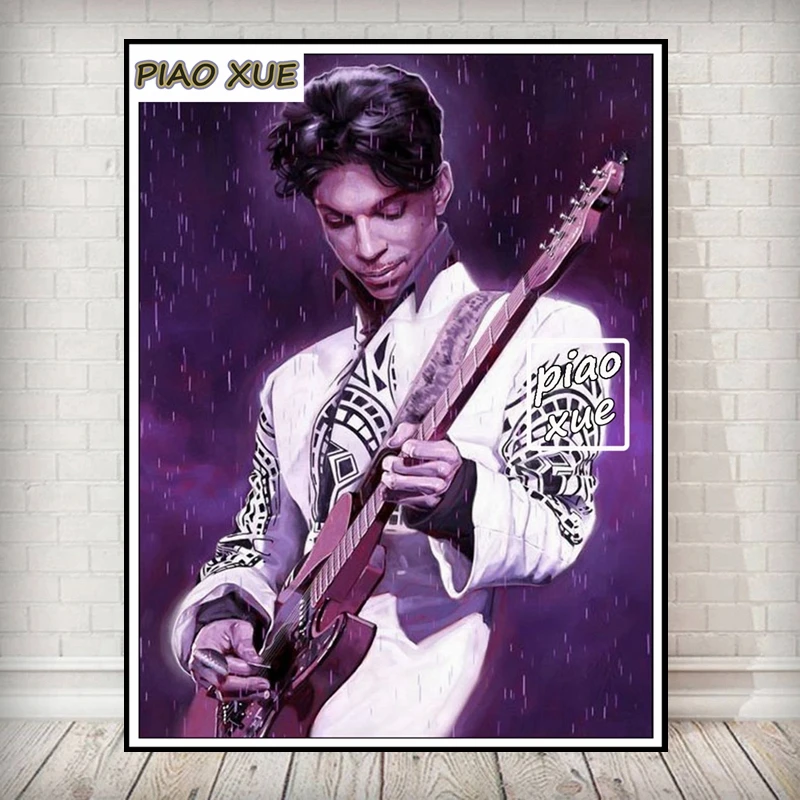 Chitarrista Prince Rogers Nelson Purple Rain Diamond ricamo pittura punto croce cantante classico lavoro manuale Gift Room Decor