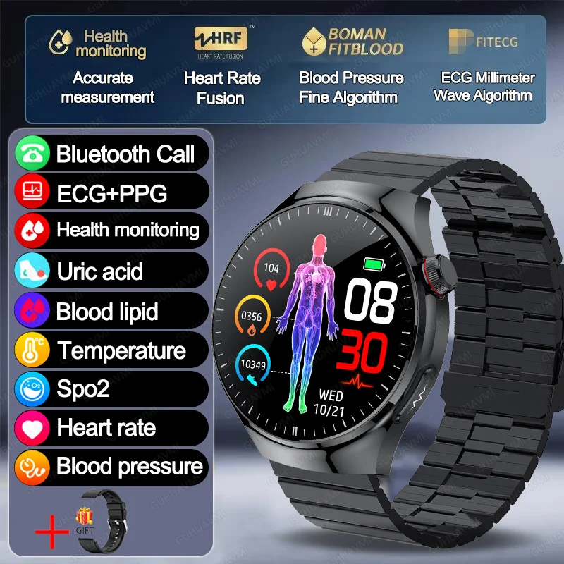 2025 New GT5 Pro Micro examination Health SmartWatch Sapphire AMOLED Screen ECG+PPG Blood fat Uric acid Organ monitor smartwatch