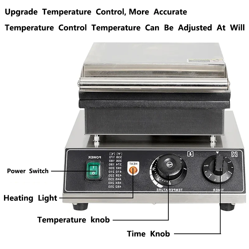 1750W Electric Fritters Machine Churros Waffle Cone Machines Non-Stick Churros Baking 110V Commercial Churro Making Machine