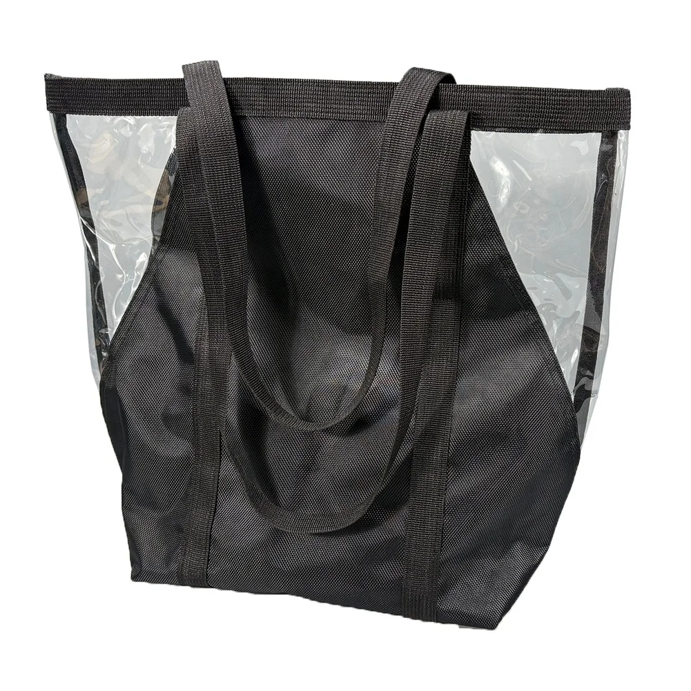Womens Transparent Panel Tote Bag Featuring 1680D Oxford Construction for Reliable Performance During For Beach or City Use