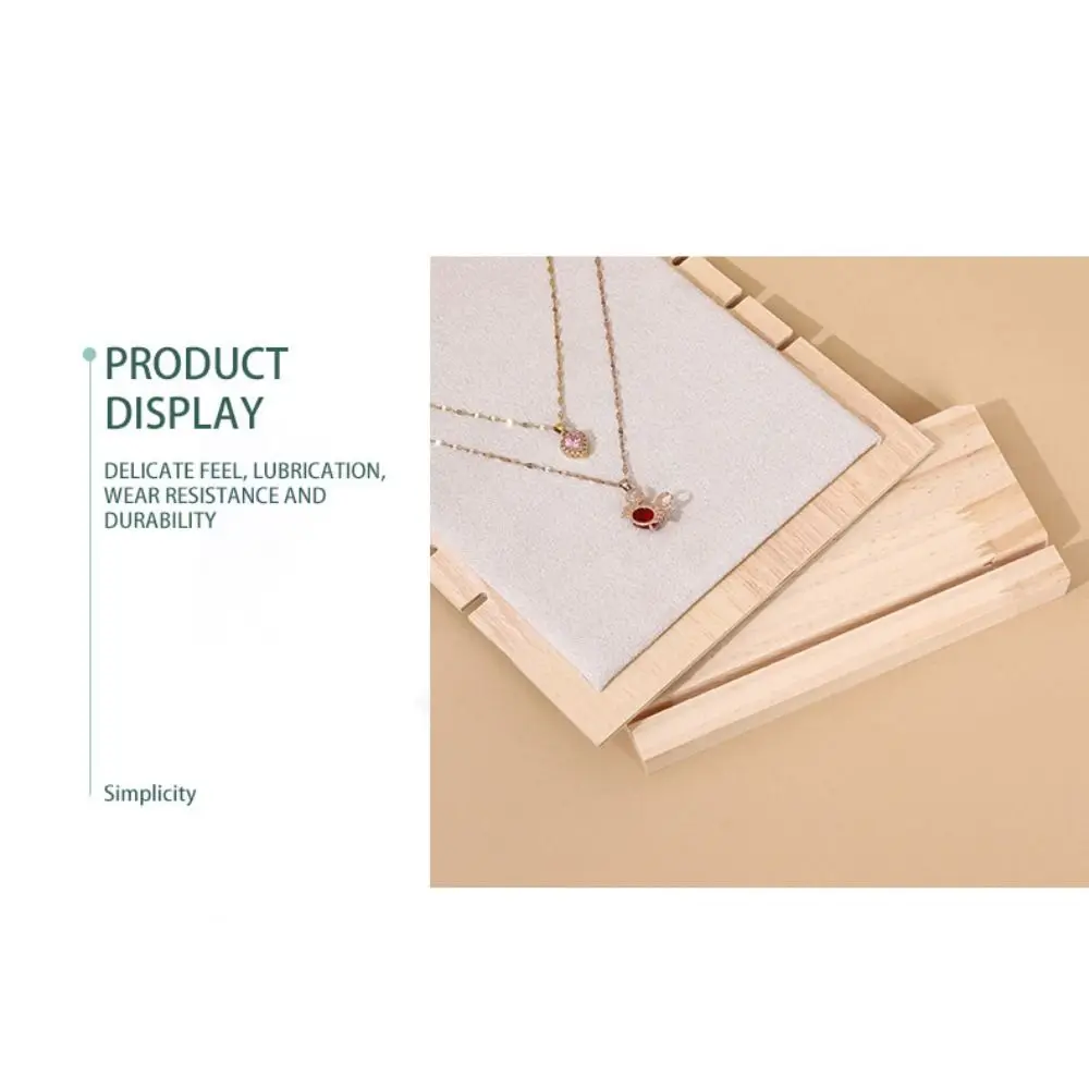 Новая деревянная подставка для ювелирных изделий, съемный органайзер для ожерелья из искусственной кожи, квадратная вертикальная полка для сережек, ювелирные изделия