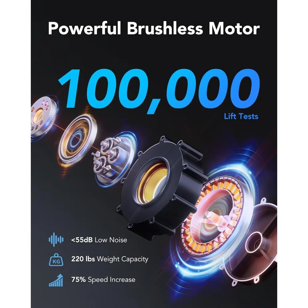 مكتب قائم كهربائي مقاس 71 × 30 بوصة، محرك قوي بدون فرش، طاولة قابلة للتعديل بارتفاع كبير، 4 مكتب قائم بذاكرة مسبقًا