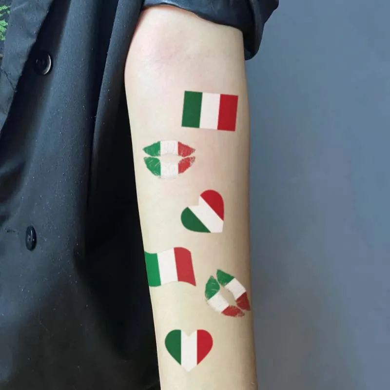 Italy Flag Temporary Tattoo Sticker, Long-lasting Waterproof, Realistic Non-reflective Fake Tattoo, for Men and Women