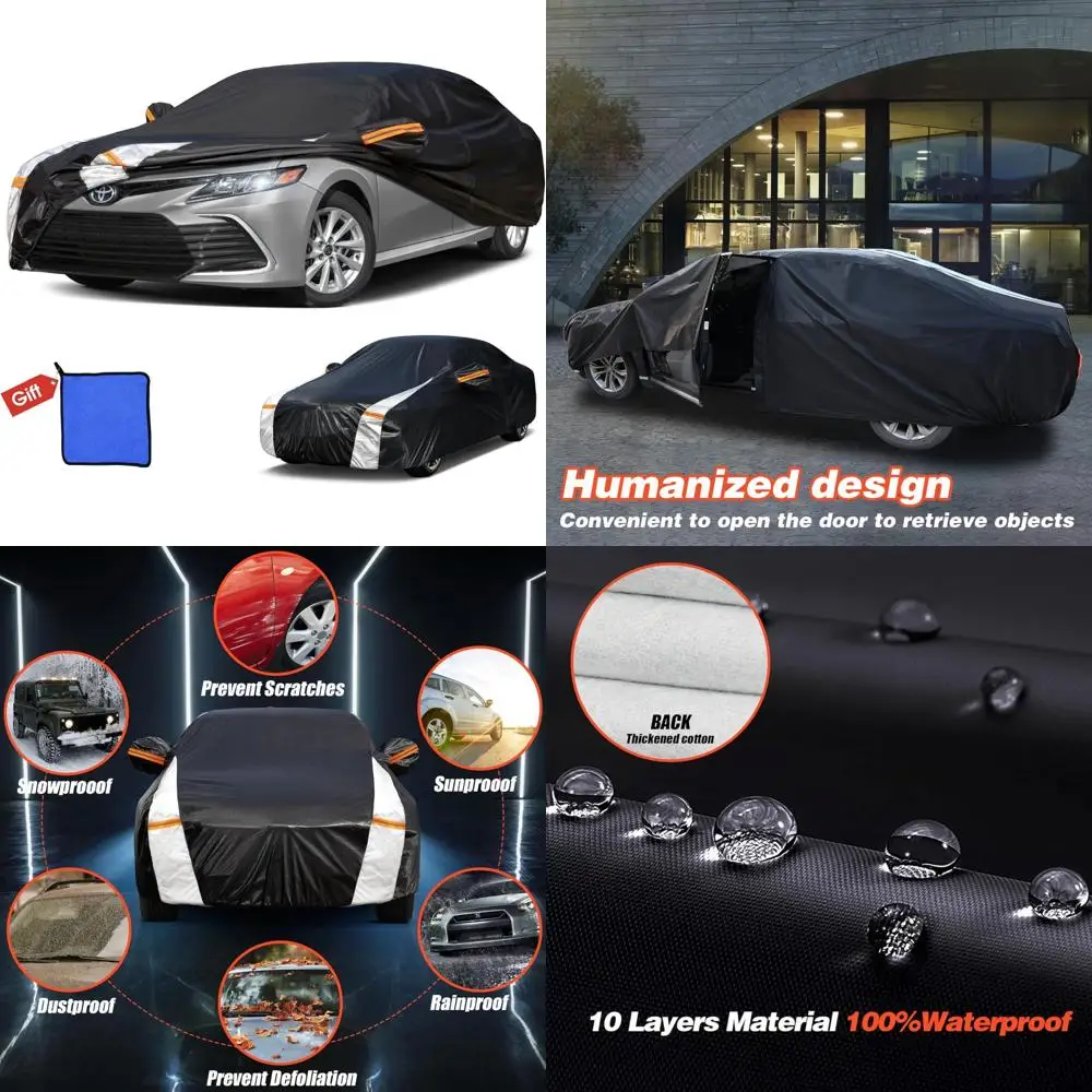 

Waterproof All-Weather Car Cover 10 Layers Custom Fit for 1996-2026 Models with Towel Gift, Full Coverage Protective Car Cover
