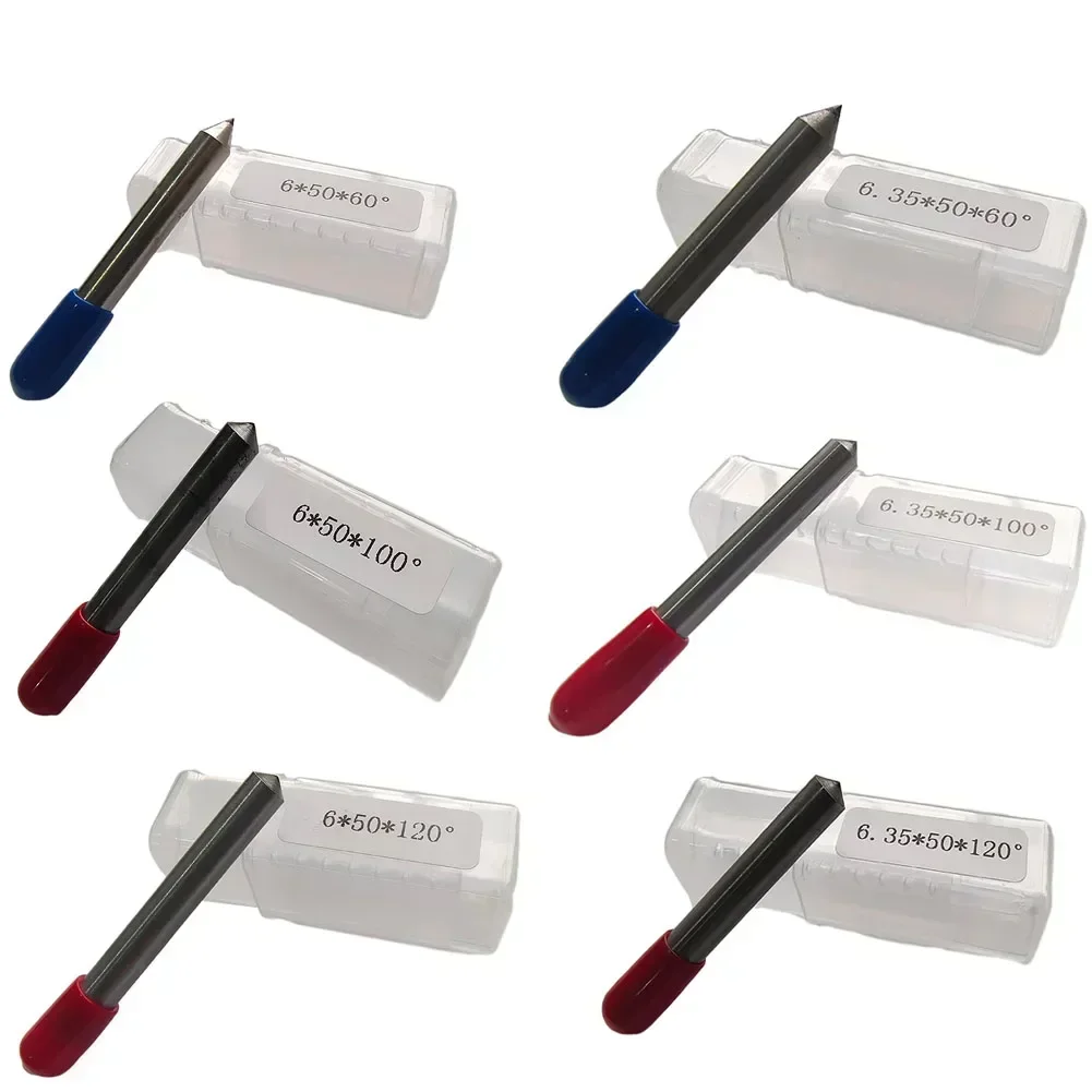 Punta per incisione diamantata da 6 mm 6,35 mm Punta per intaglio Fresa CNC 60 ° /90 ° /120 °   Per utensili elettrici per macchine per la molatura