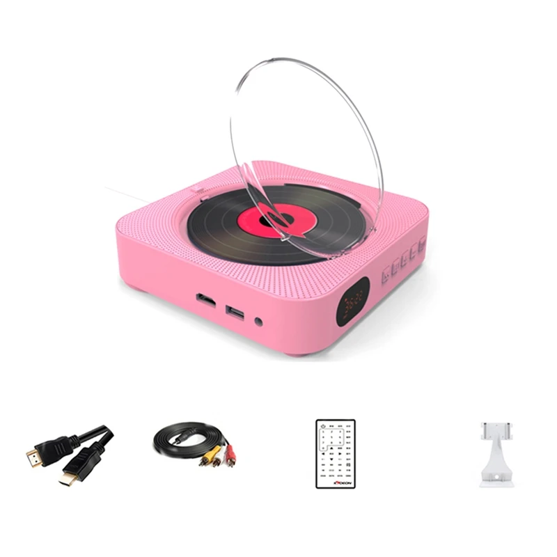 VCD CD DVD Multifunctional Audio Music Player Bluetooth Speaker FM Radio Wall Mounted Mini Cute CD MP3 Player A EU Plug