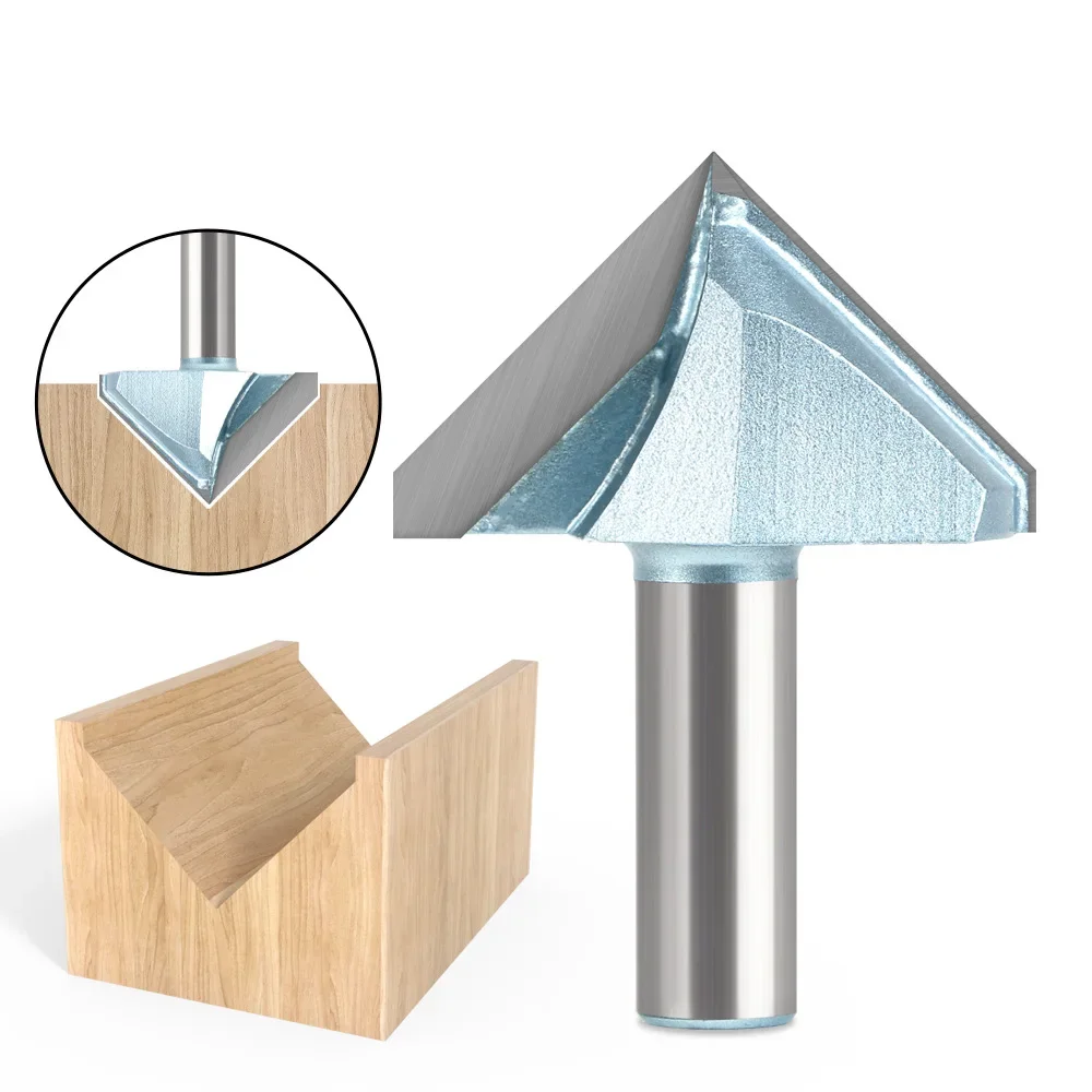 Shank Fresadora para Escultura em Madeira V-groove Router Bit Limpeza Flush Trim Bits de Canto Canto Redondo 90 Graus 1pc Pol 12.7 mm 12 mm