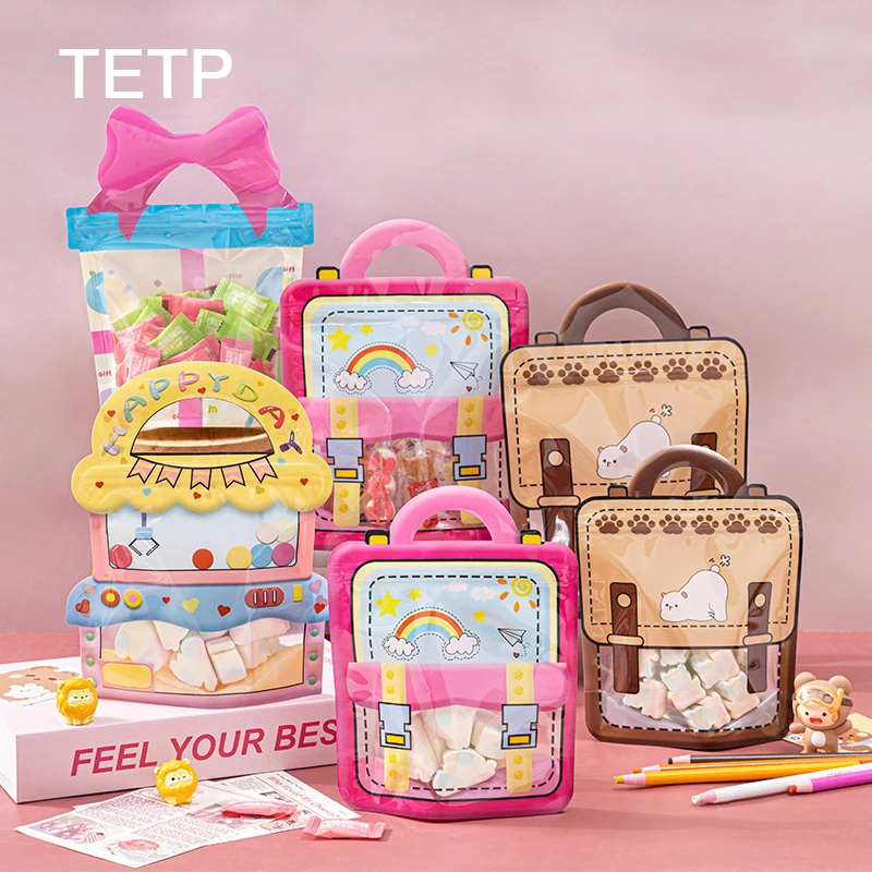 

TETP 50Pcs Schoolbag Candy Bags Birthday Party Children's Day Handmade Cookies Chocolate Packaging Gift Decoration Child Favors