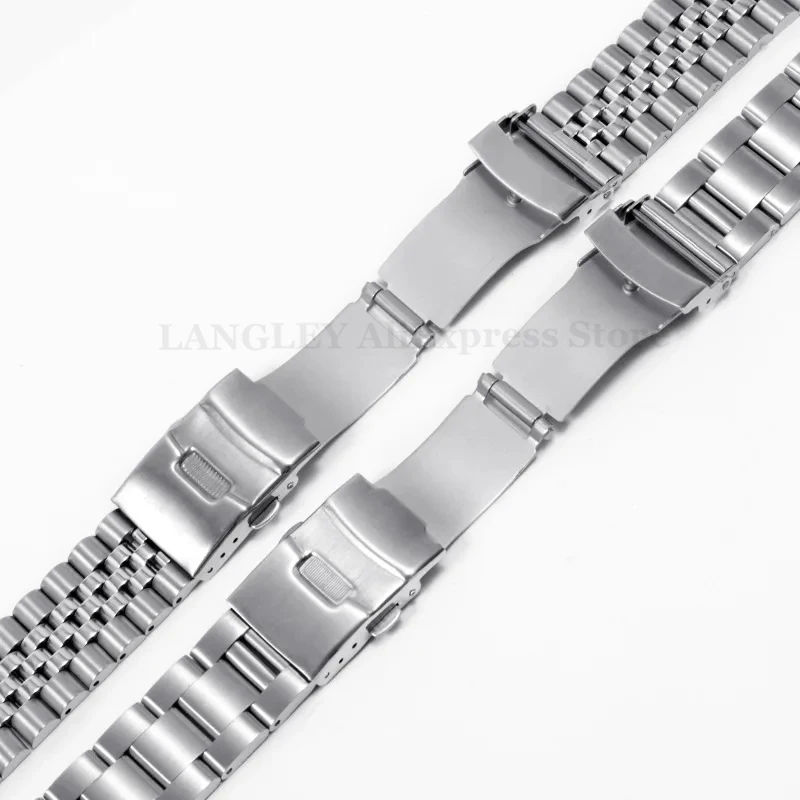 316L Stainless Steel Watch Band for Seiko for Jubilee Watch Accessories Gold Curved Strap 18/19/20/21/22/23/24/26/28mm Bracelet