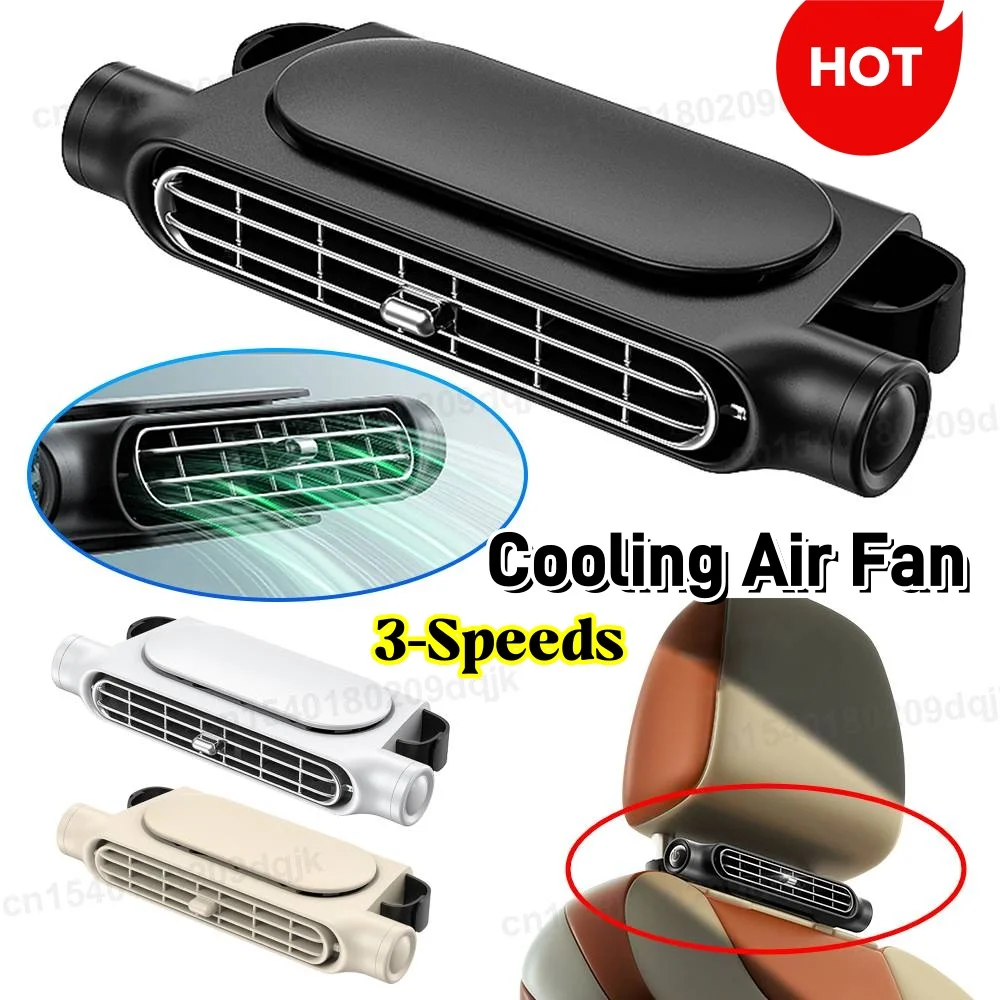 Portable Car Seat Cooling Fan Car Rear Backrest Electric Fan USB Plug in Supply Fan Air Conditioner Car Interior Accessories