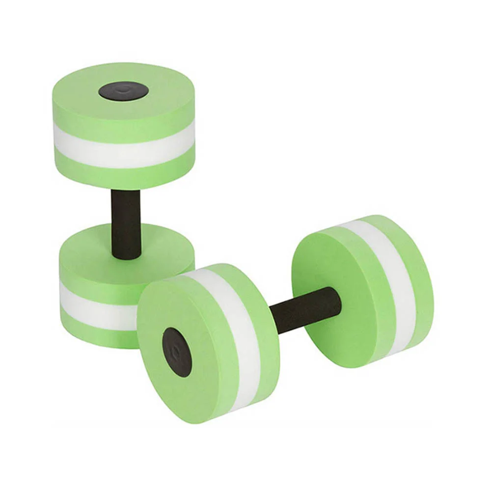 2PCS Aquatic Exercise Dumbells EVA Water Barbells Hand Bar For Water Resistance Aerobics (Green)