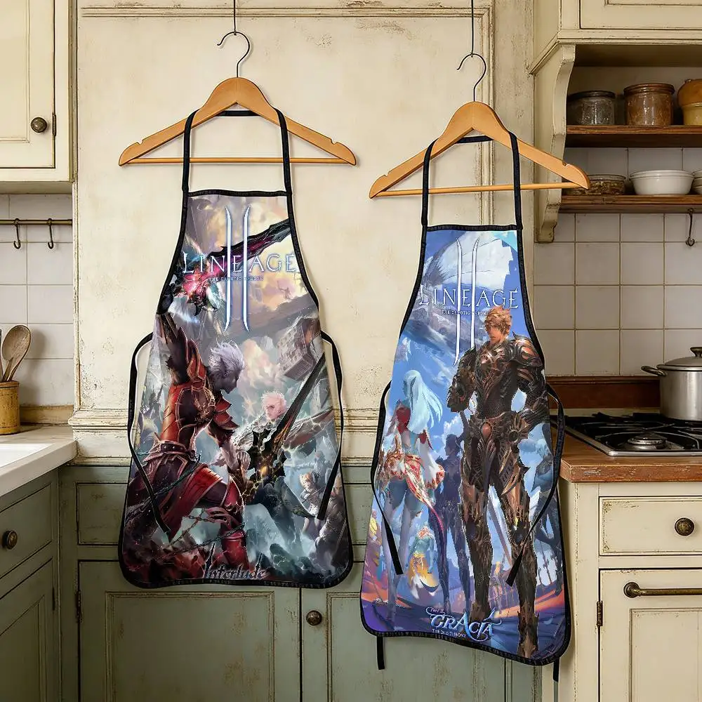 

Lineage 2 Apron for Men, 50x70cm Novelty Chef Waiter Apron, Washable Non-Woven Fabric for Cooking, BBQ