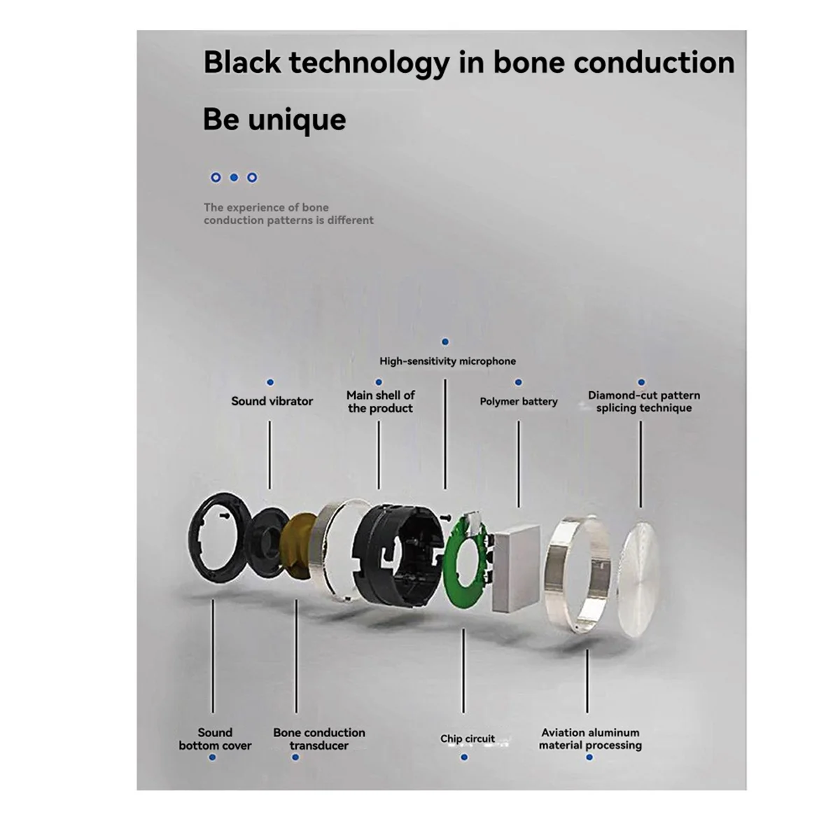 

Новый Bluetooth-динамик с костной проводимостью 3C, беспроводной 3D-стереозвук, динамик колибри с FM-радио, серебристый