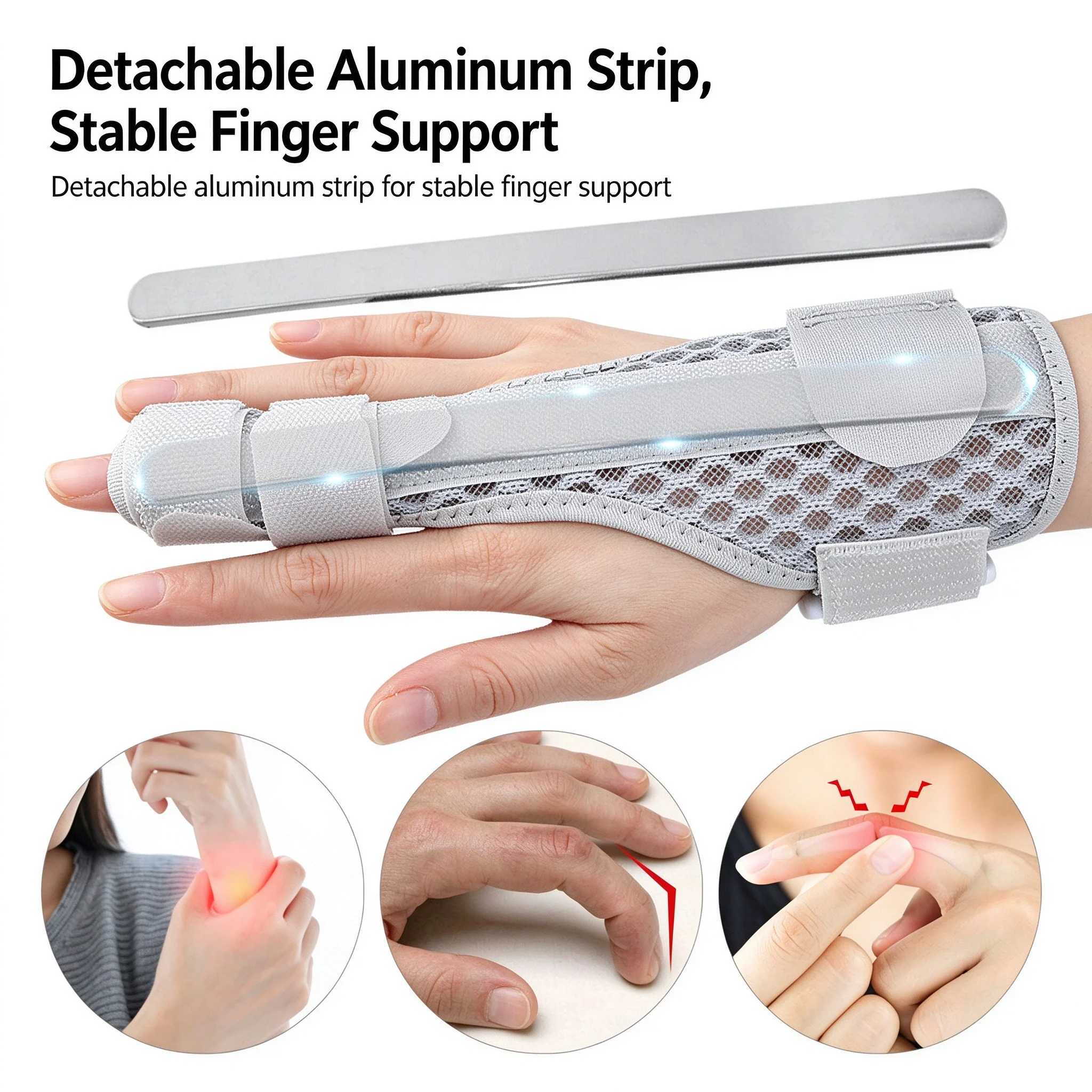 Adjustable Finger Splint Wrist Support Brace Multi-Finger Fixation Stabilizer, Long Short Versions Wrist Brace Protector Guard