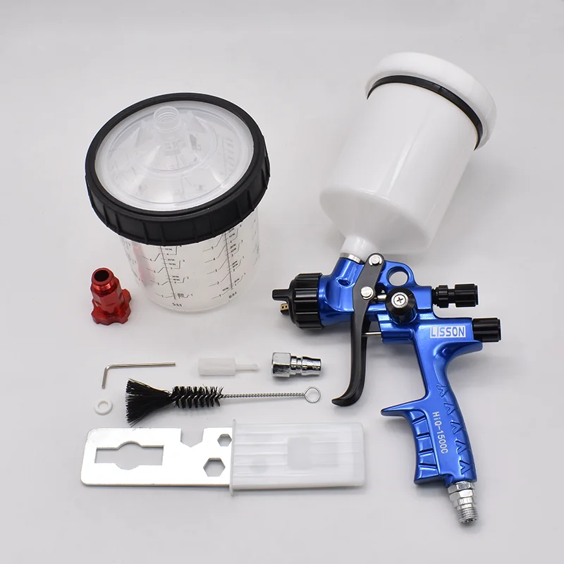 1500C Spray Gun Gravity Feed Air Paint Sprayer 1.3mm Nozzle 600ml Cup for Automotive Car Body Furniture Woodworking High