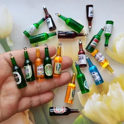 Mini Alcohol Beer Bottle Resin Cocktail Bottle Pendants Miniature Photo Prop DIY Wedding Phone Jewelry Embellishment Party Gifts