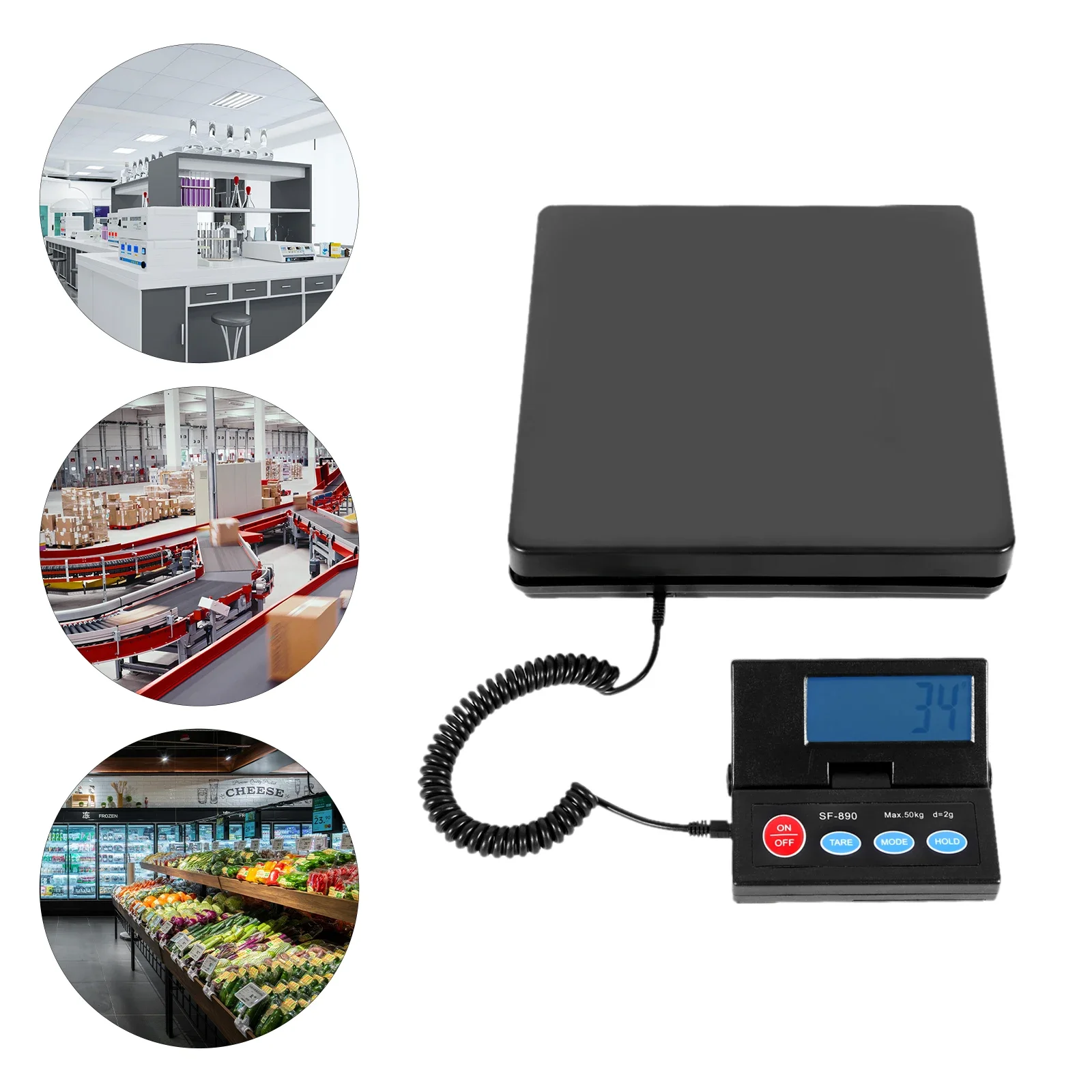 110 lbs digitale Paketwaage, Präzisionswaage, LCD-Bildschirm, elektronische Plattform, Industriewaage für das Wiegen von Fabrik-Hardware-Shop